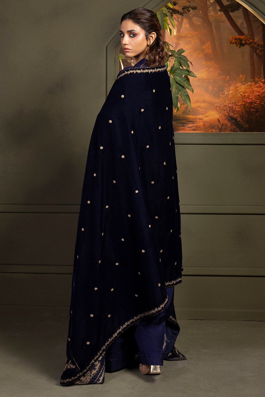 Zari Embroidered Shawl - 0030