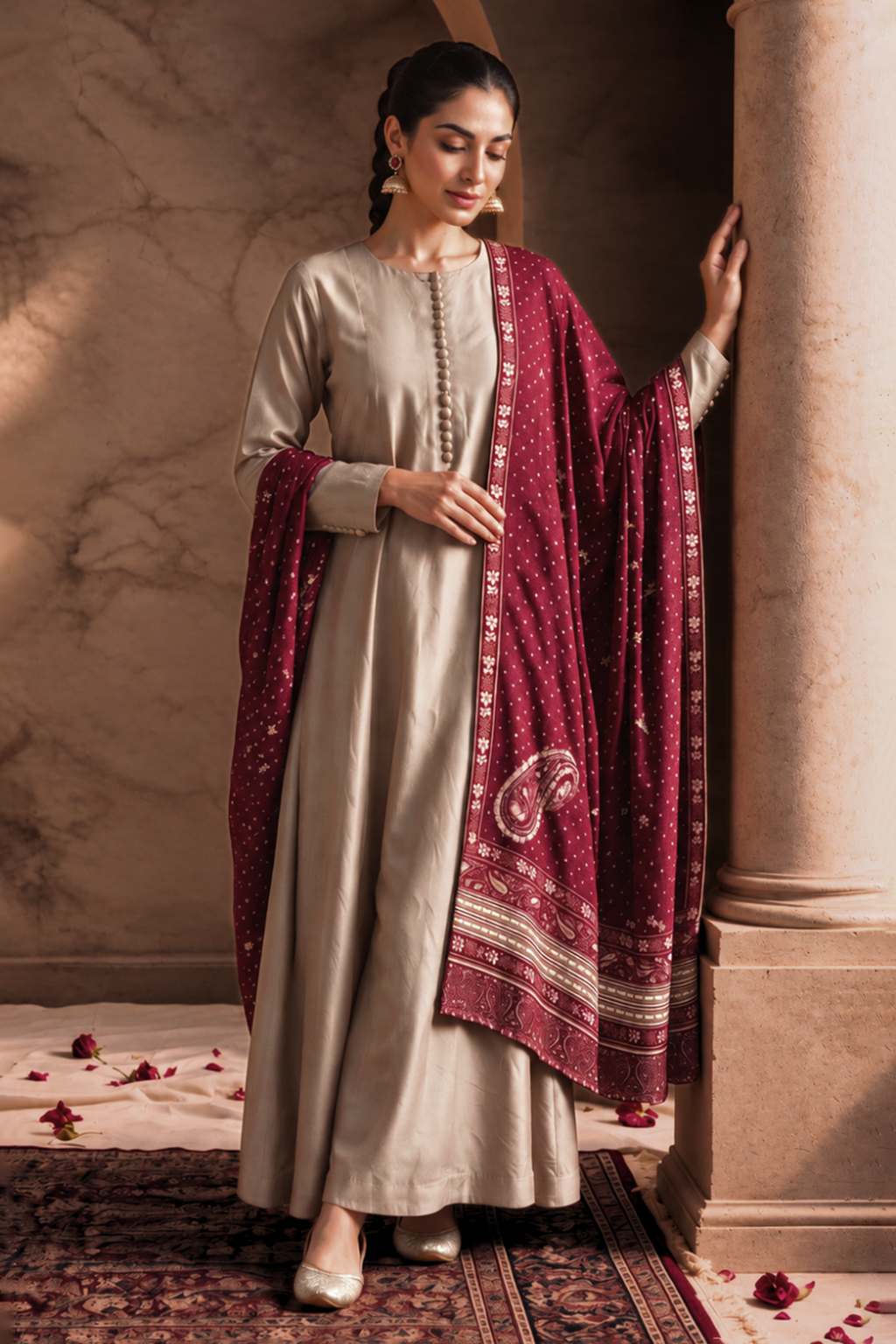 Chikankari Shawl - 0002