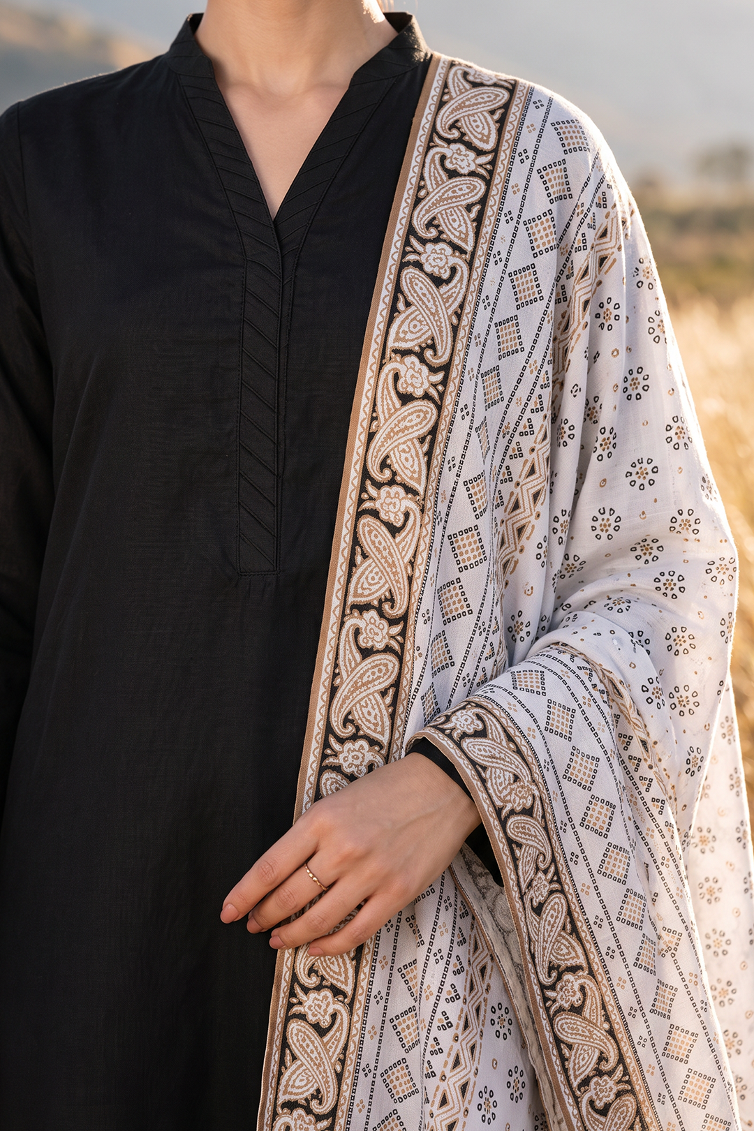 Chikankari Shawl - 0034