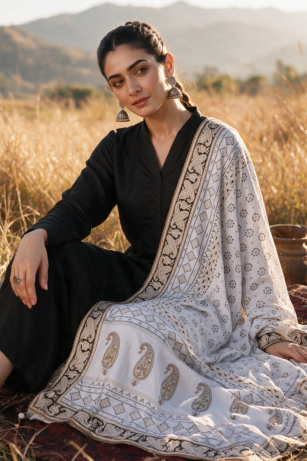 Chikankari Shawl - 0034