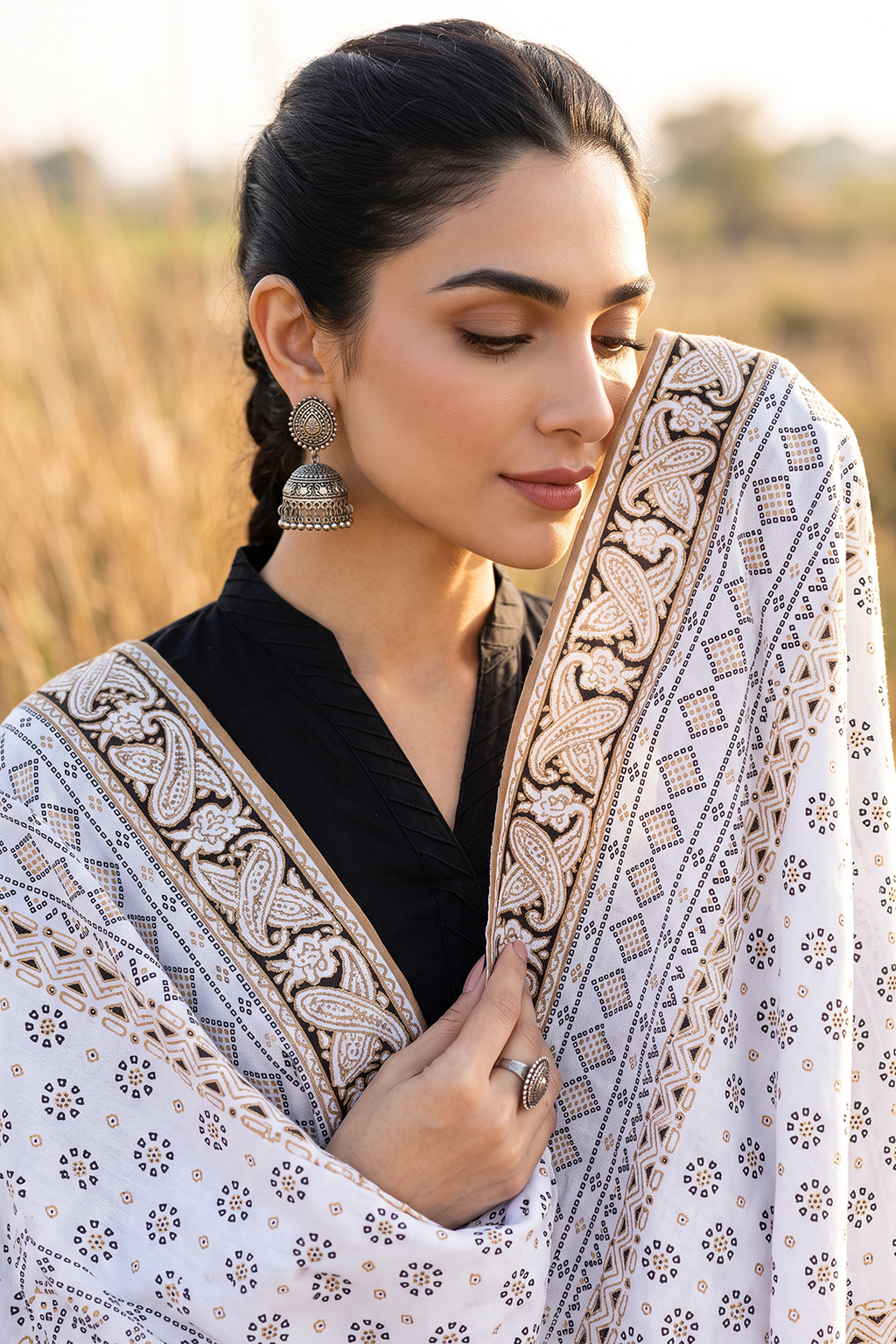 Chikankari Shawl - 0034