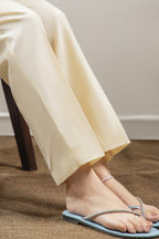 Straight Trouser Cotton Silk Off White - 0025