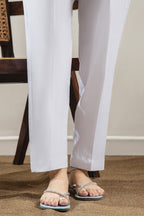Straight Trouser Cotton Silk White - 0025