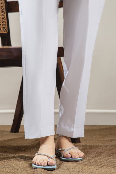 Straight Trouser Cotton Silk White - 0025