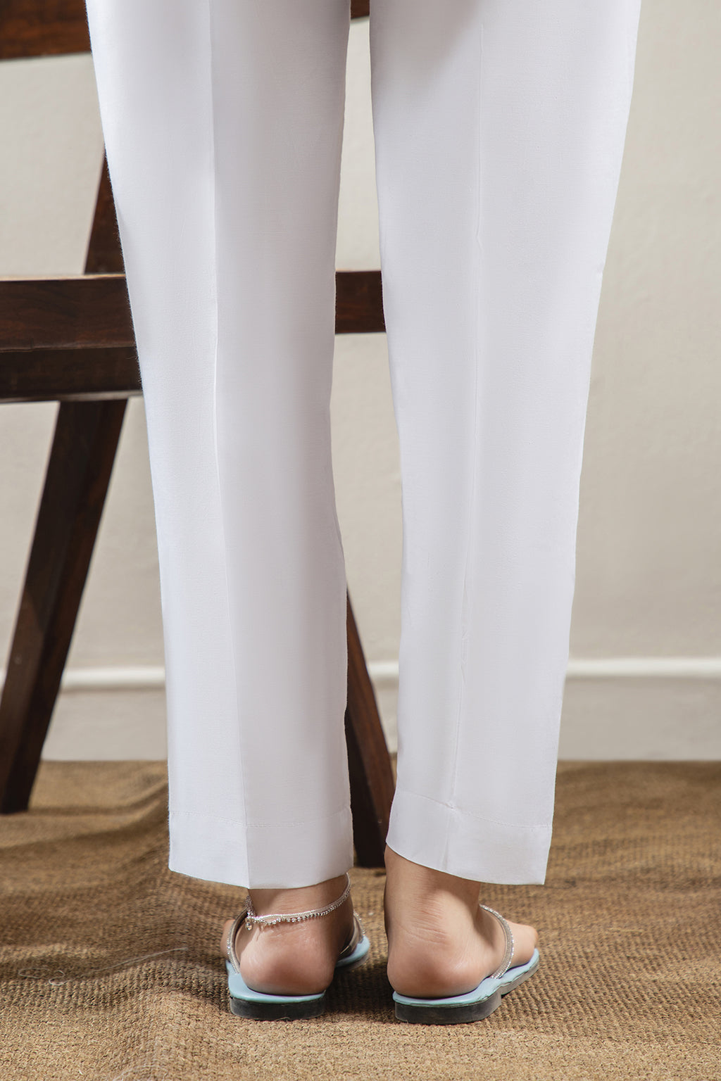 Straight Trouser Cotton Silk White - 0025