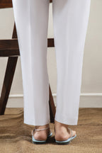 Straight Trouser Cotton Silk White - 0025