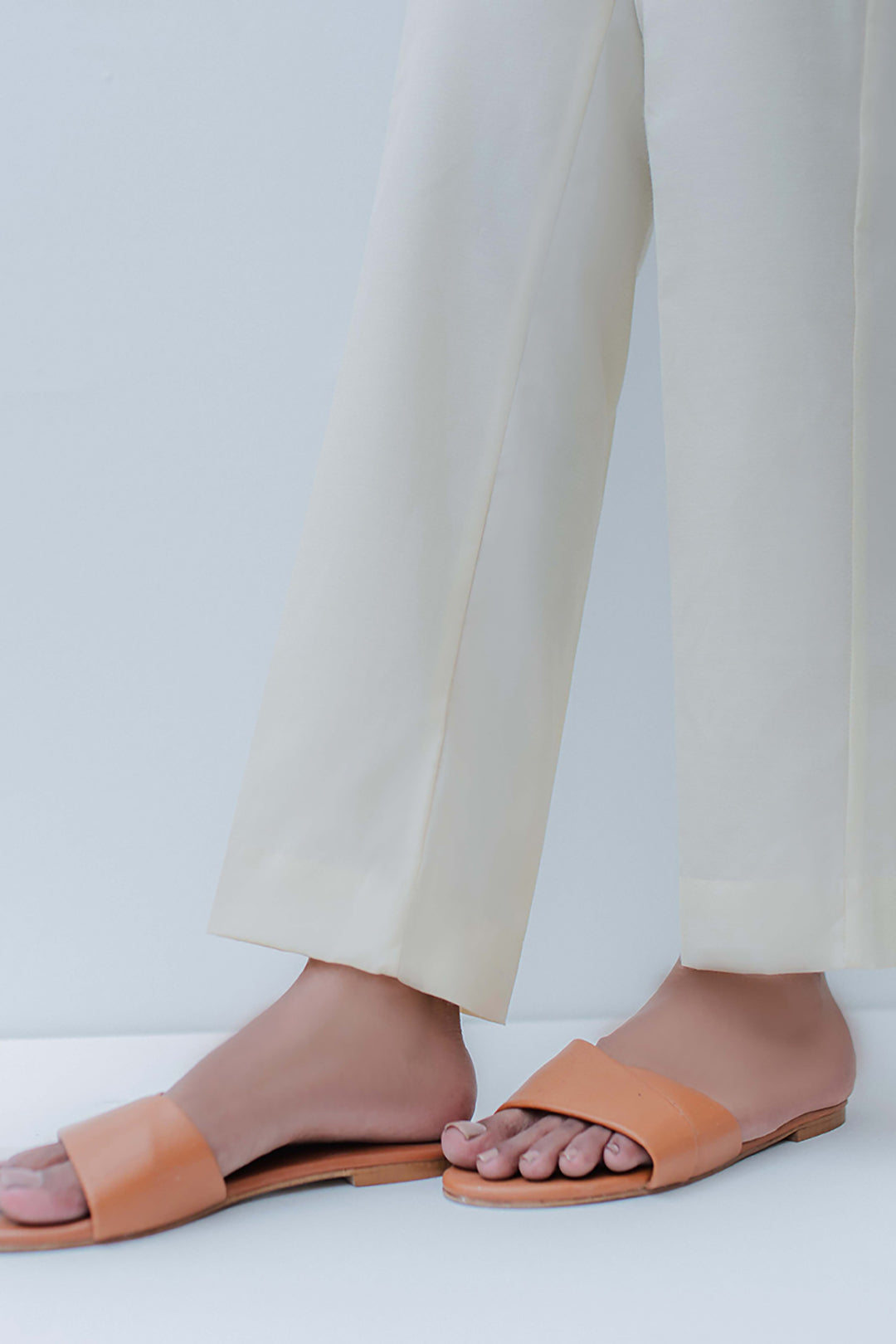 Straight Trouser Cotton Silk Beige - 0025