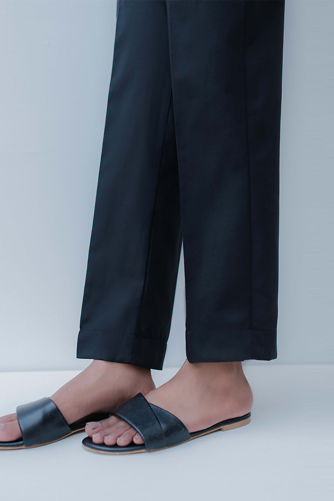 Straight Trouser Cotton Silk Black - 0025