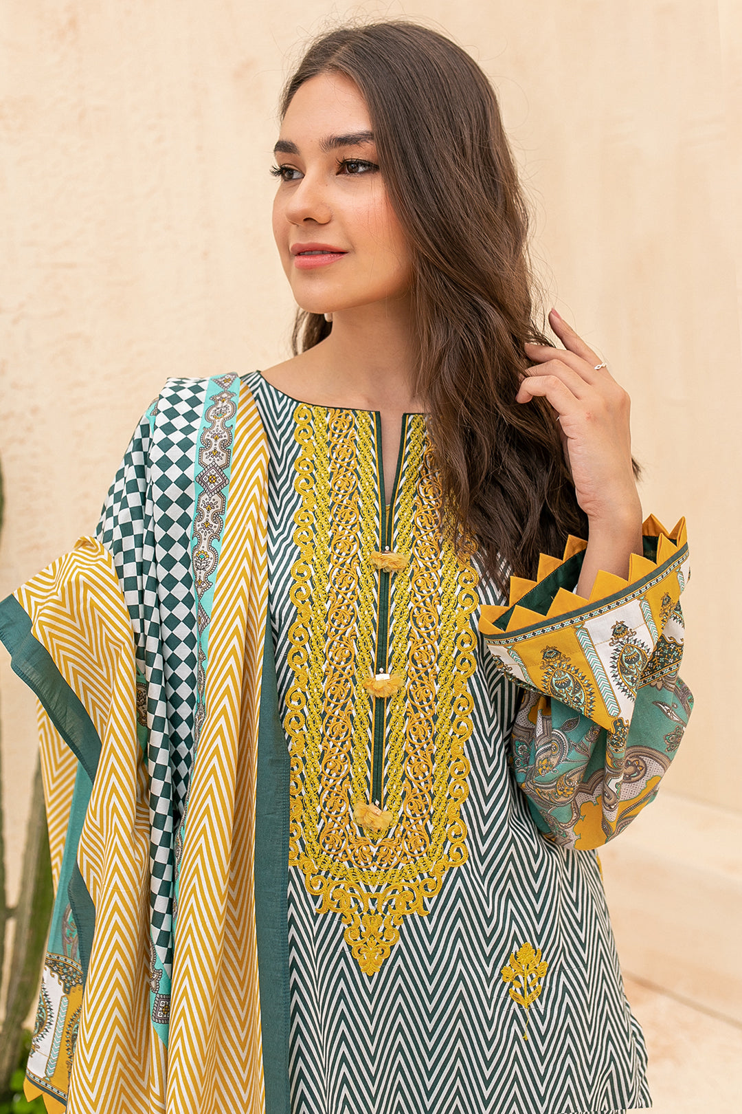 Embroidered Shirt Shalwar Dupatta - 0057