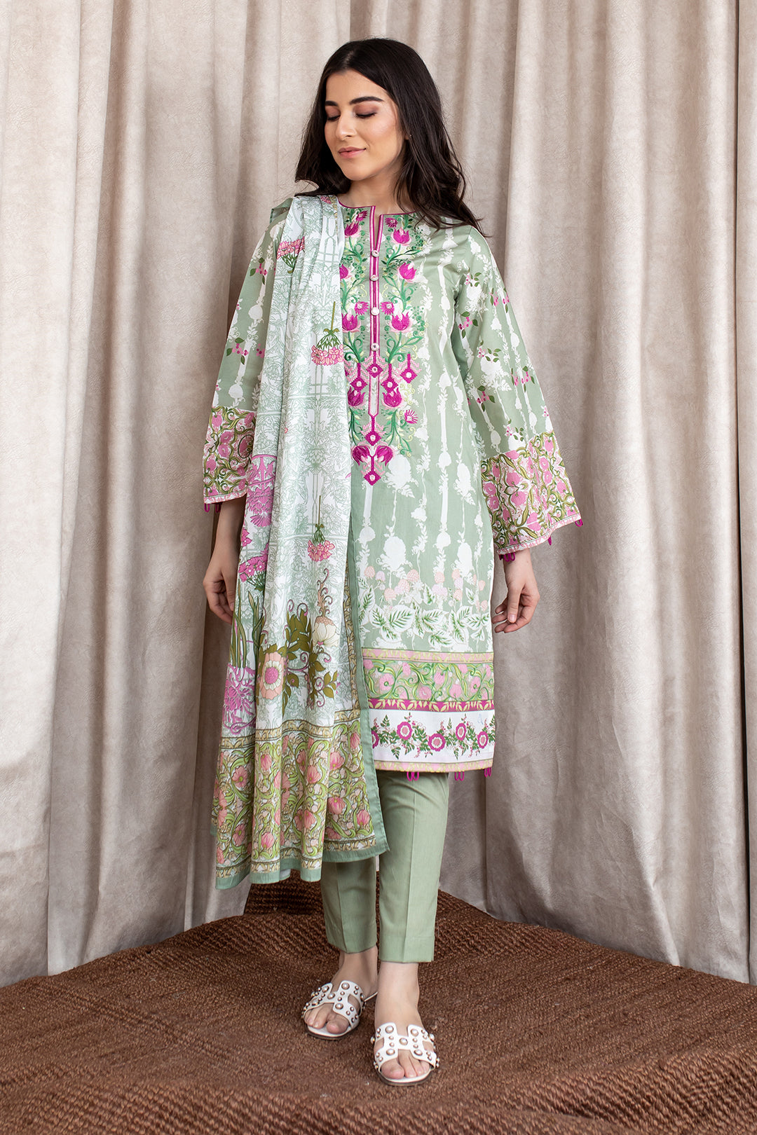 Embroidered Shirt Shalwar Dupatta - 0364