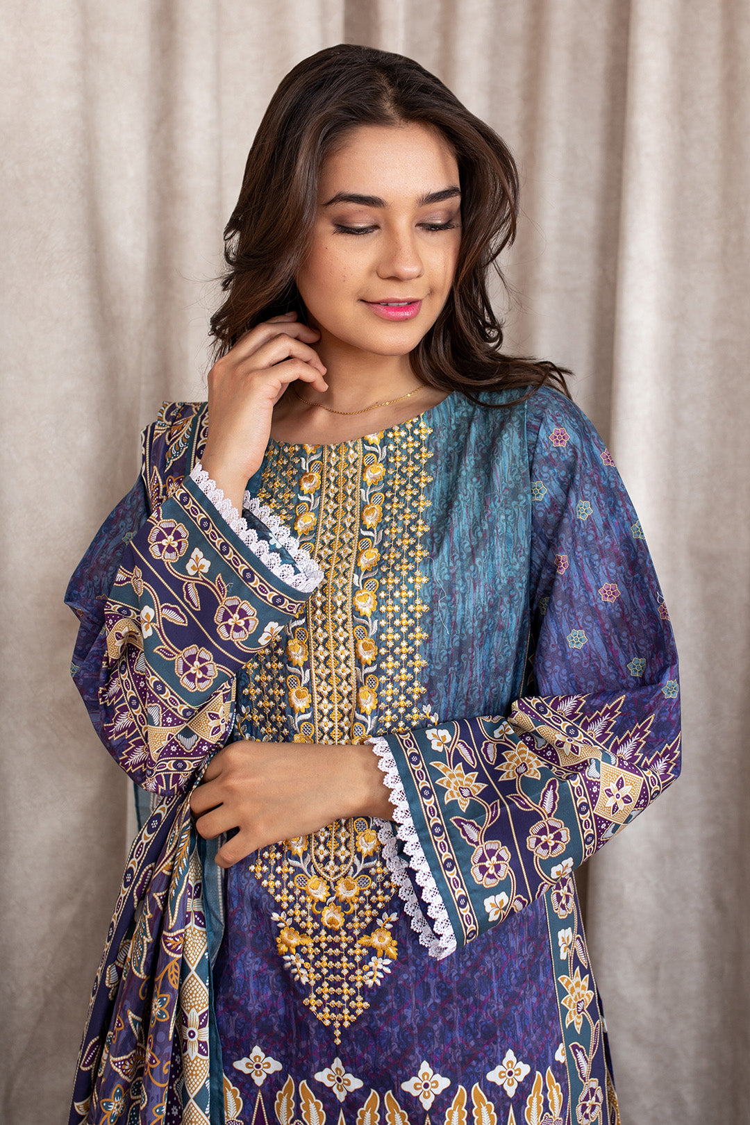 Embroidered Shirt Shalwar Dupatta - 0368