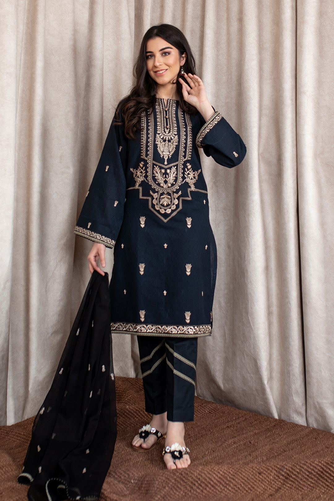 Embroidered Shirt Shalwar Dupatta - 0383