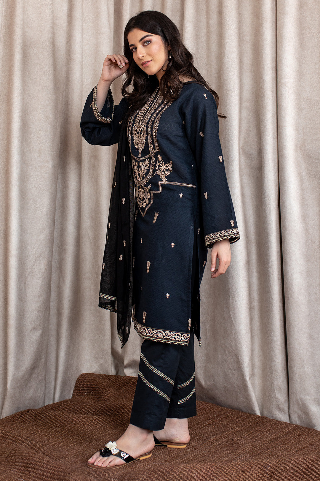 Embroidered Shirt Shalwar Dupatta - 0383