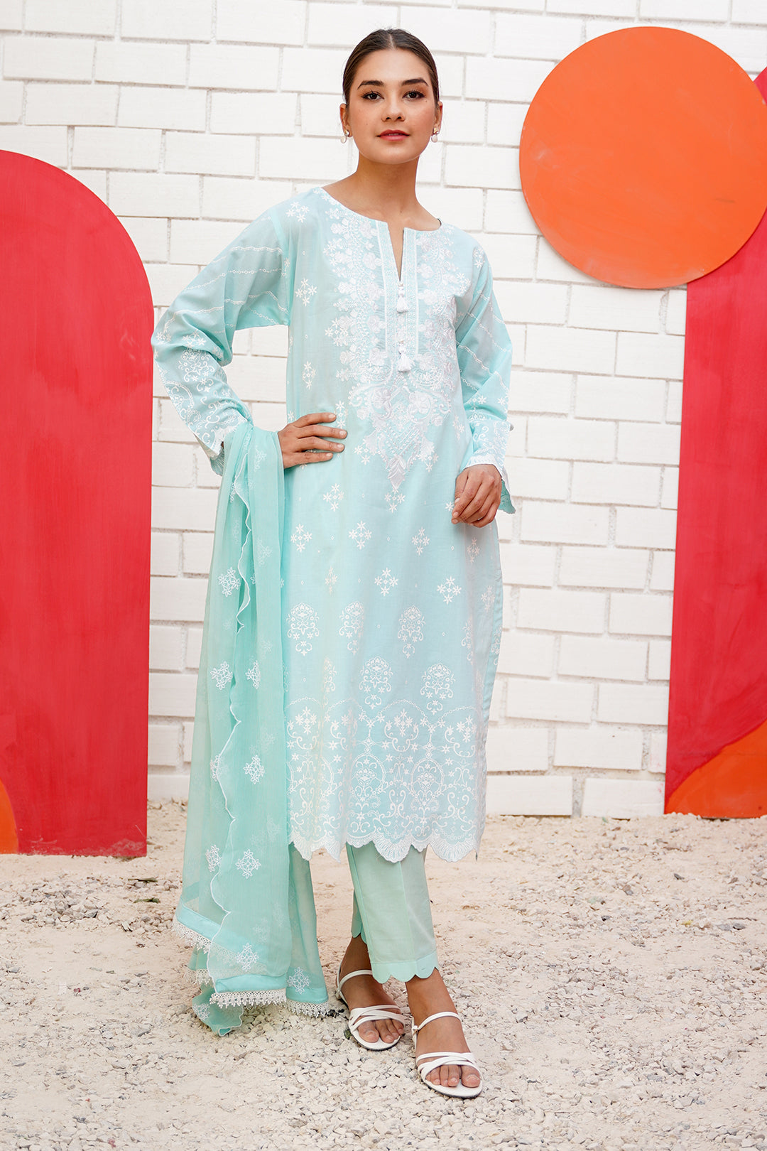 Embroidered Shirt Shalwar Dupatta - 0464