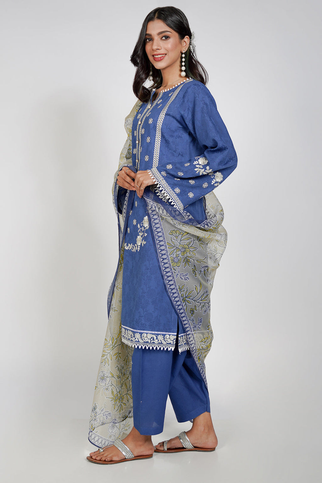 Embroidered Shirt Shalwar Dupatta - 0555
