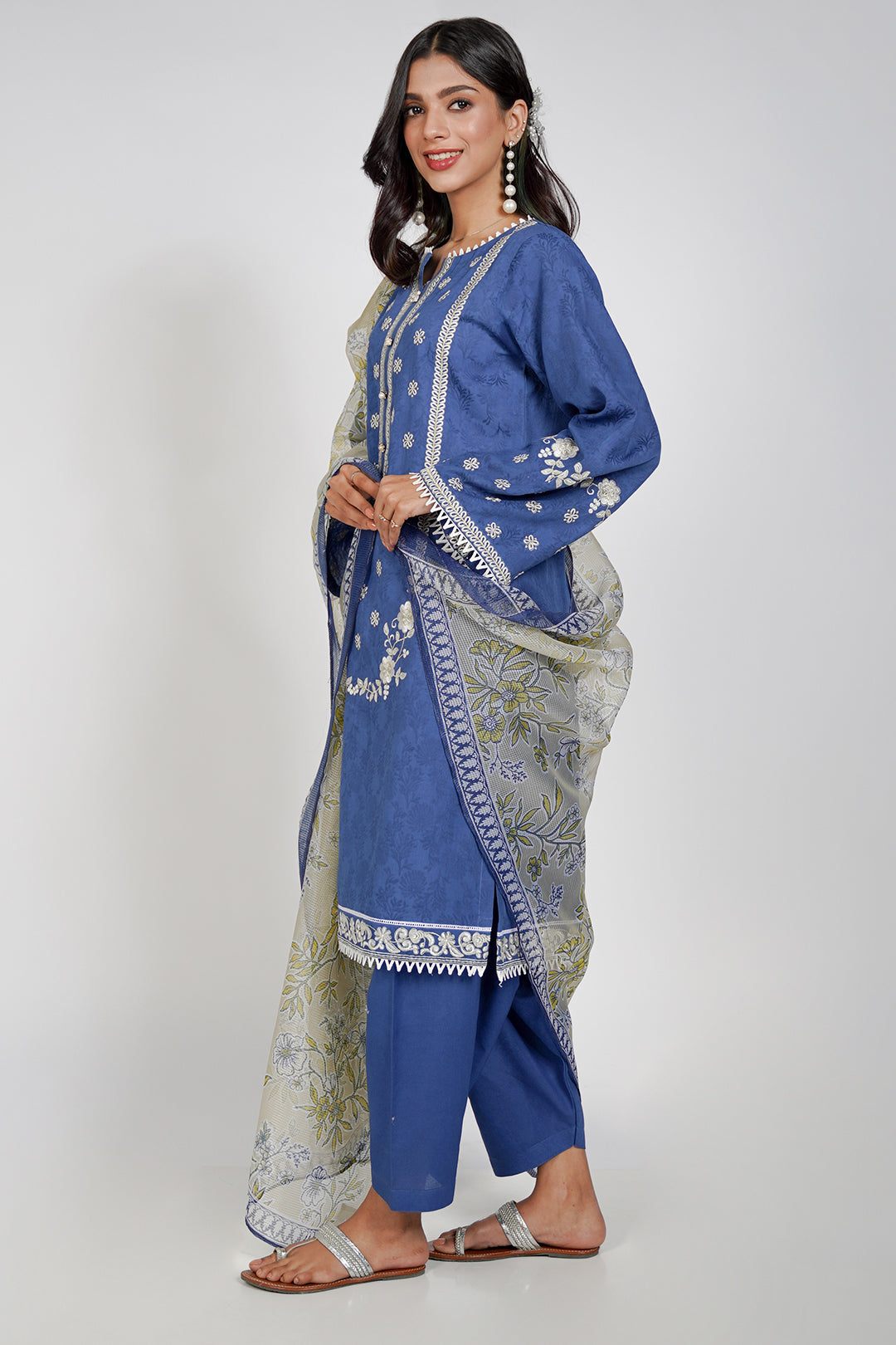 Embroidered Shirt Shalwar Dupatta - 0555