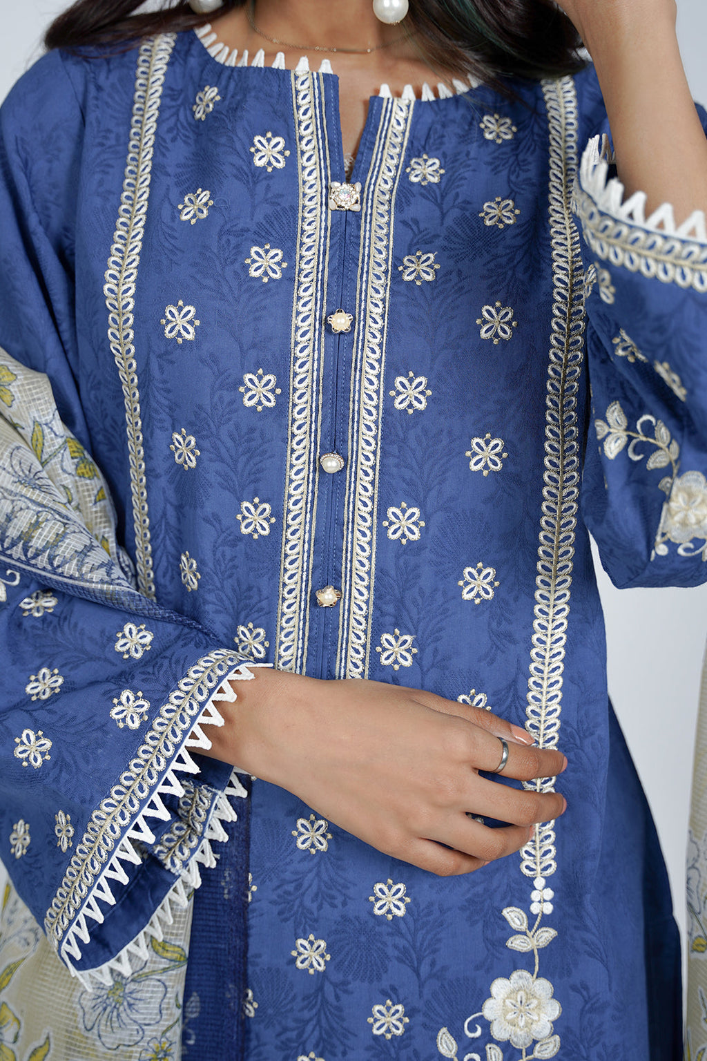 Embroidered Shirt Shalwar Dupatta - 0555