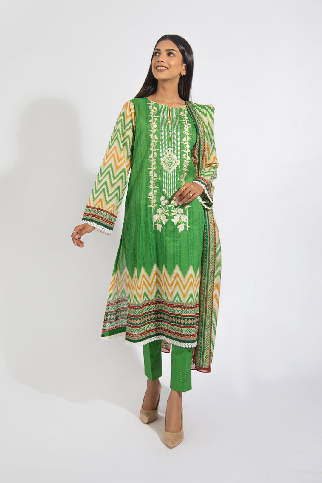 Embroidered Shirt Shalwar Dupatta - 0599