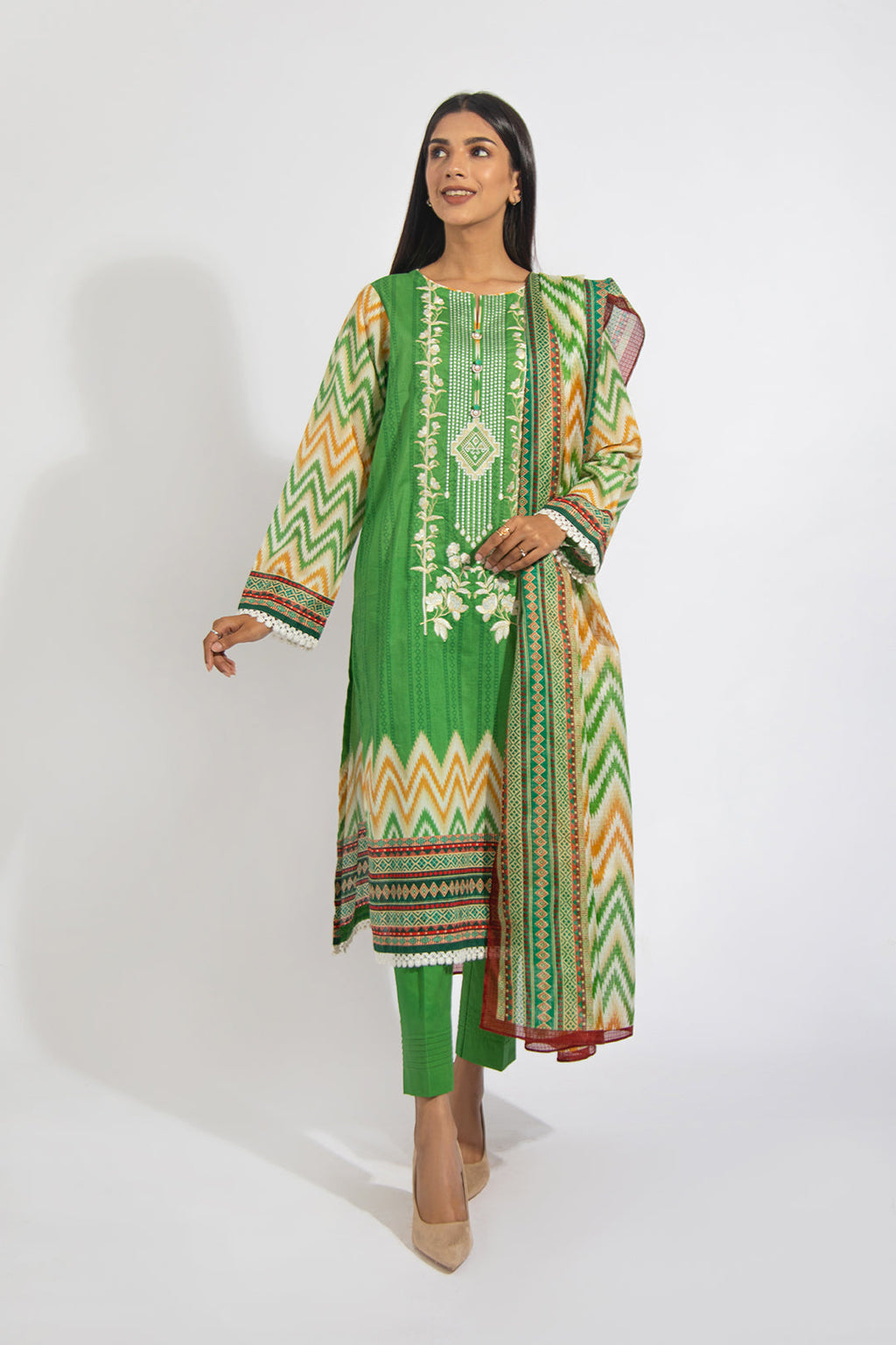 Embroidered Shirt Shalwar Dupatta - 0599