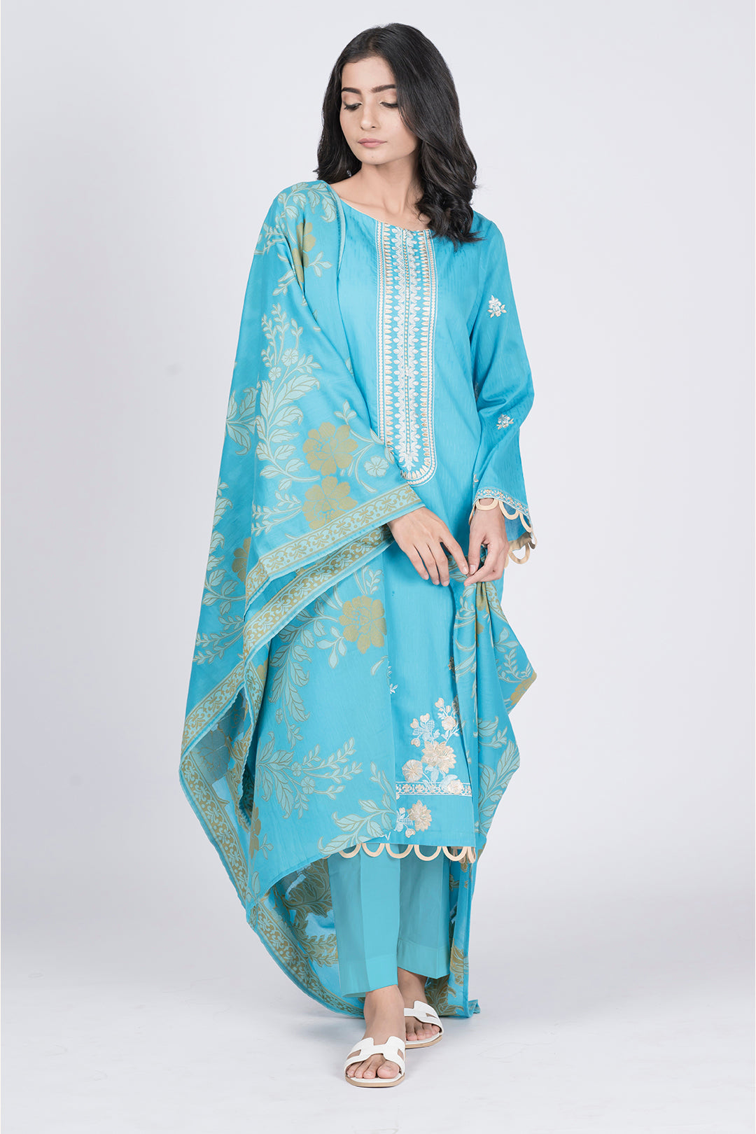 Embroidered Shirt Shalwar Dupatta - 0609