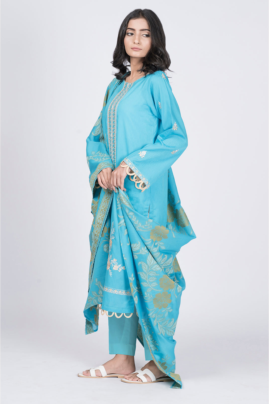 Embroidered Shirt Shalwar Dupatta - 0609