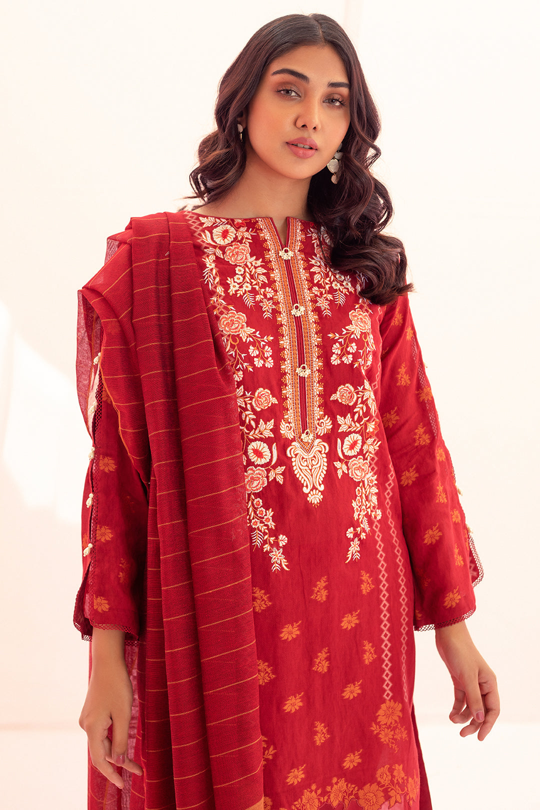 Embroidered Shirt Shalwar Dupatta - 0674