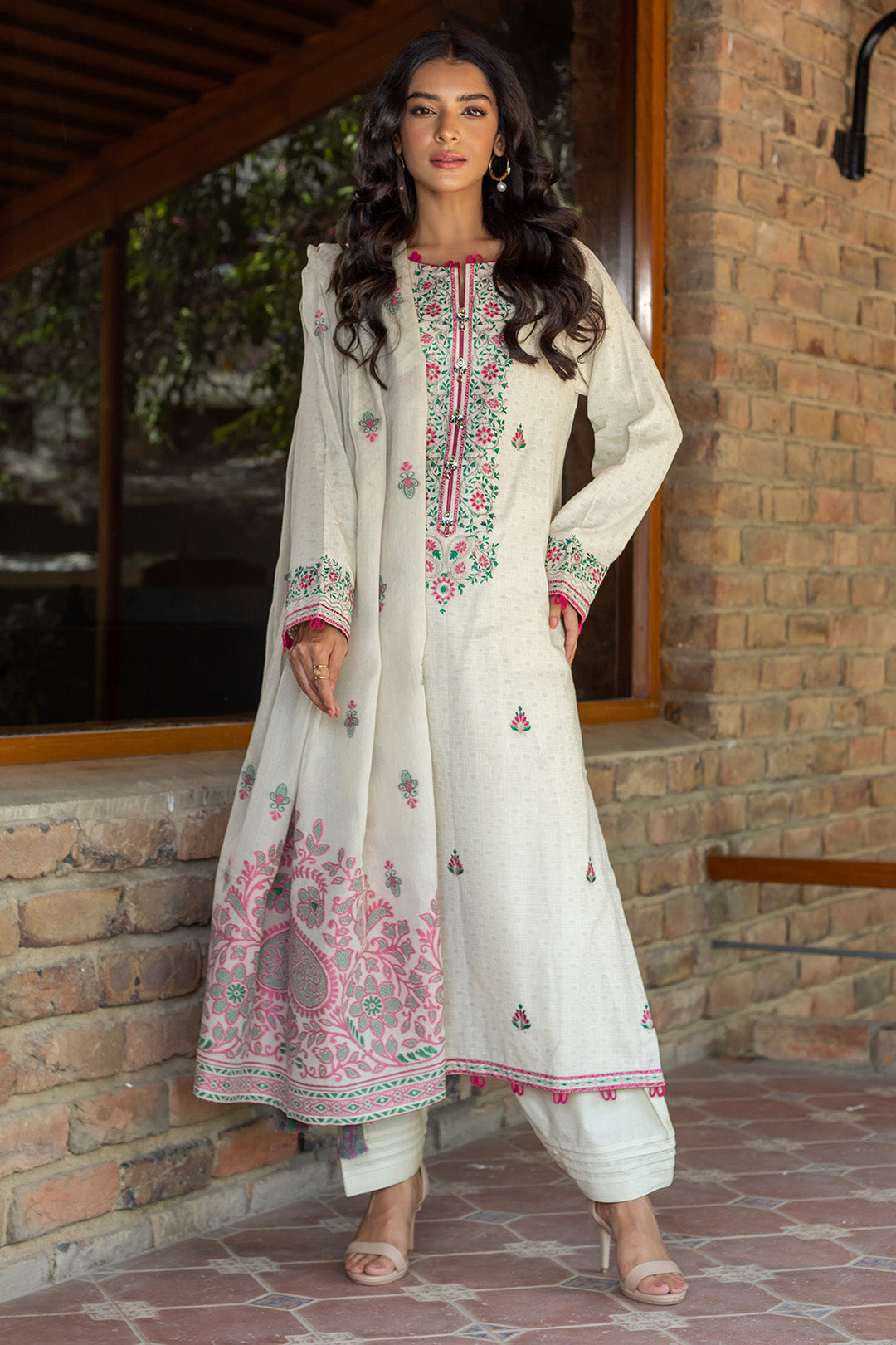 Embroidered Shirt Shalwar Dupatta - 0702