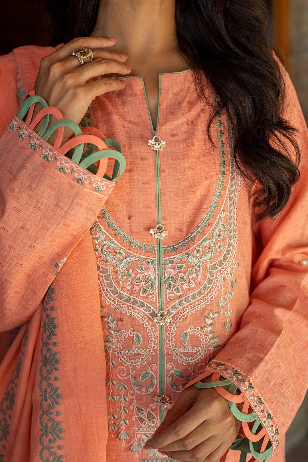 Embroidered Shirt Shalwar Dupatta - 0703