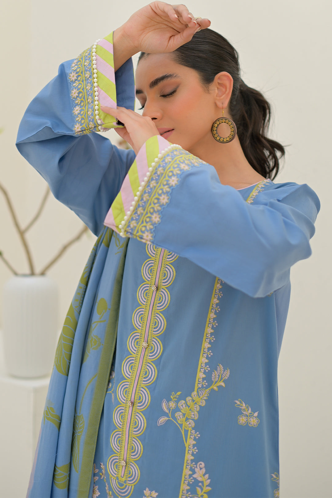 Embroidered Shirt Shalwar Dupatta - 0704