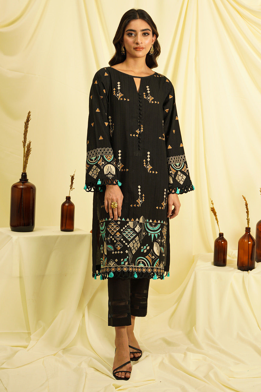 Embroidered Shirt Shalwar - 0707