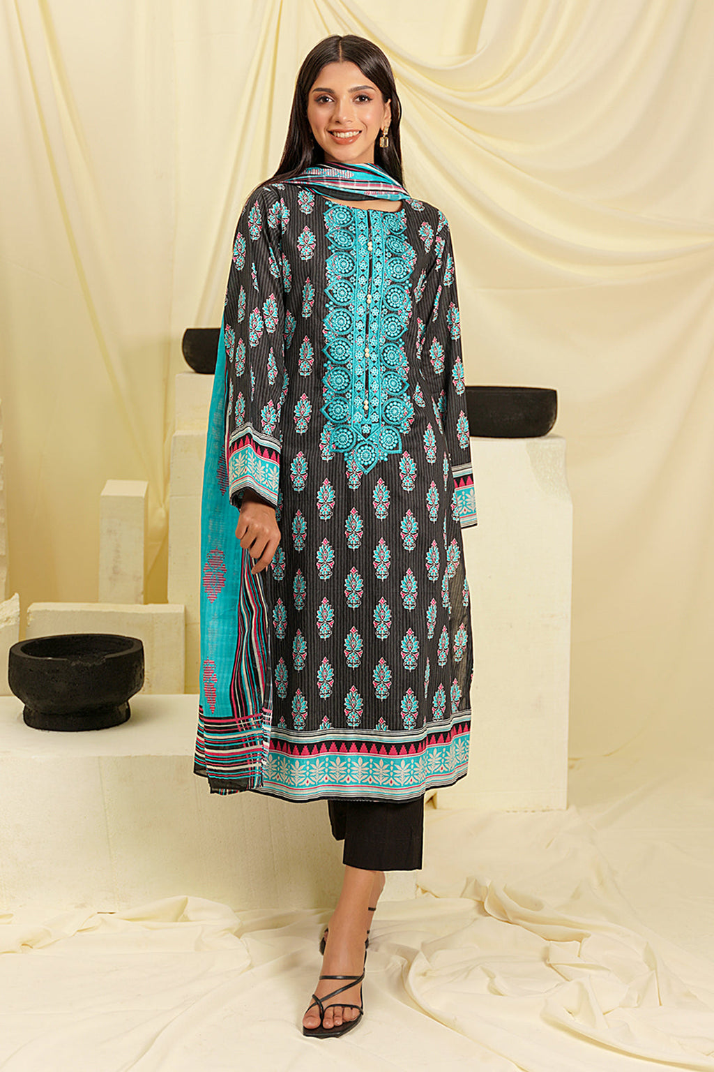 Embroidered Shirt Shalwar Dupatta - 0689