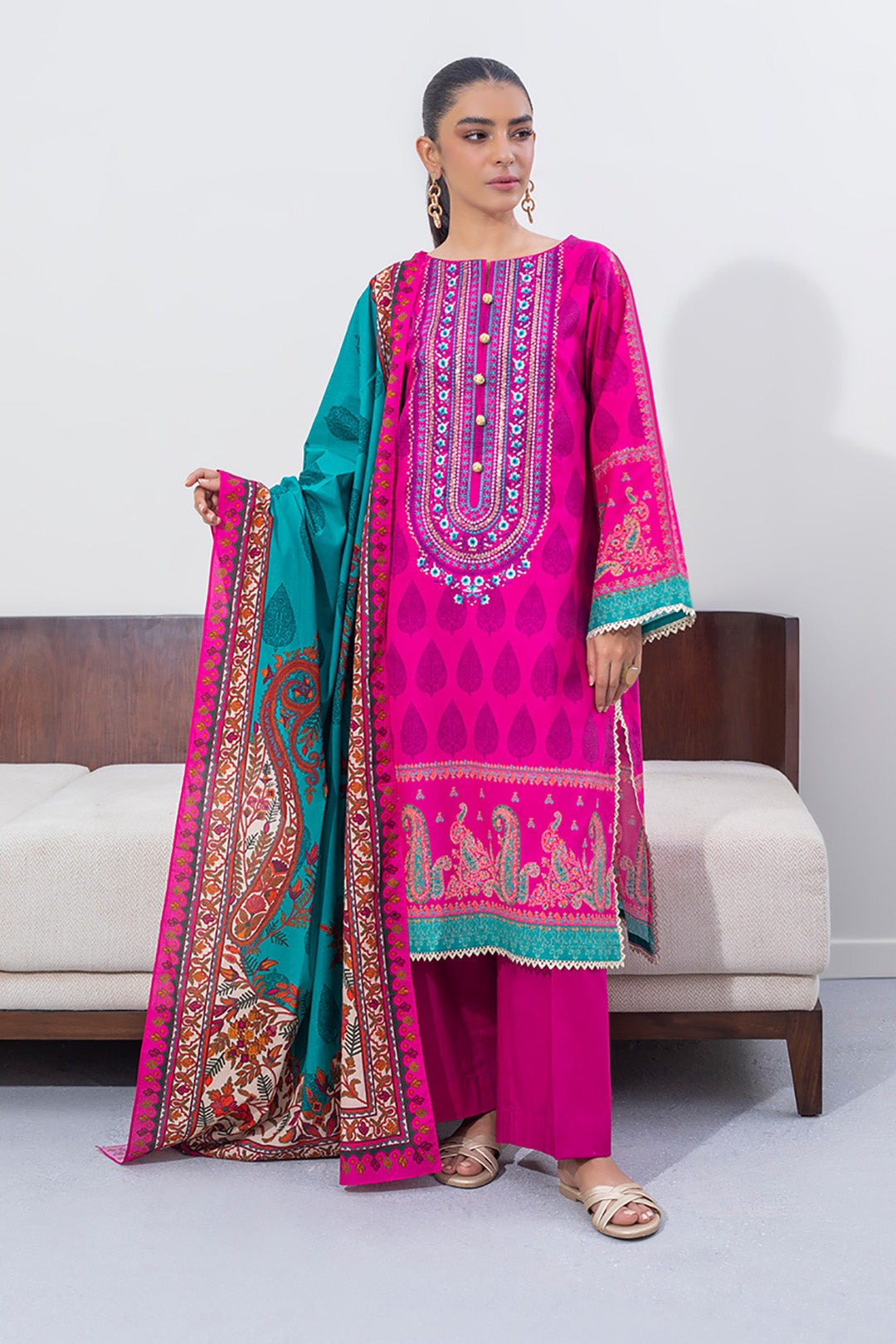 Embroidered Shirt Dupatta - 0613