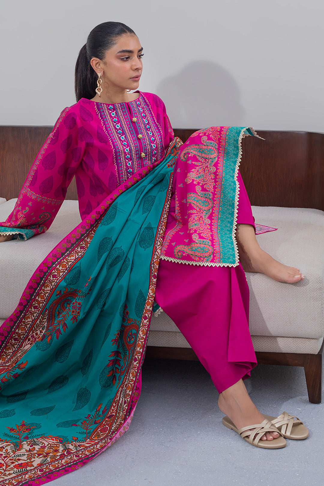 Embroidered Shirt Dupatta - 0613