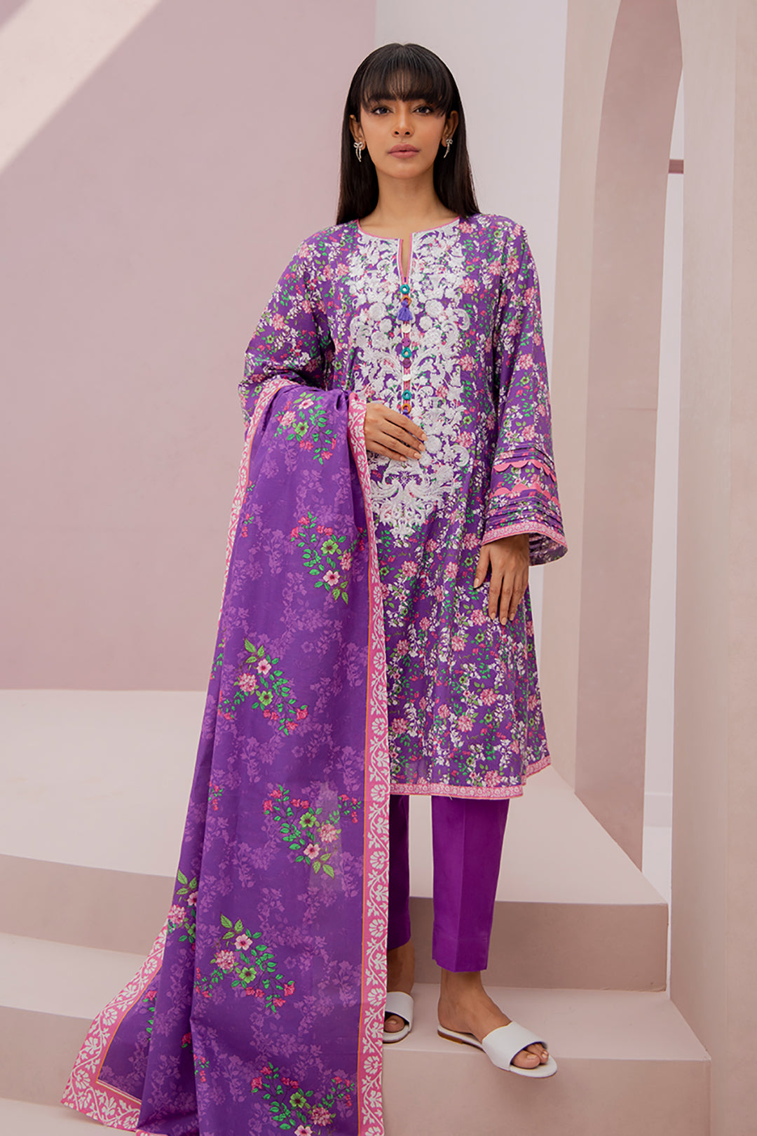 Embroidered Shirt Dupatta - 0873