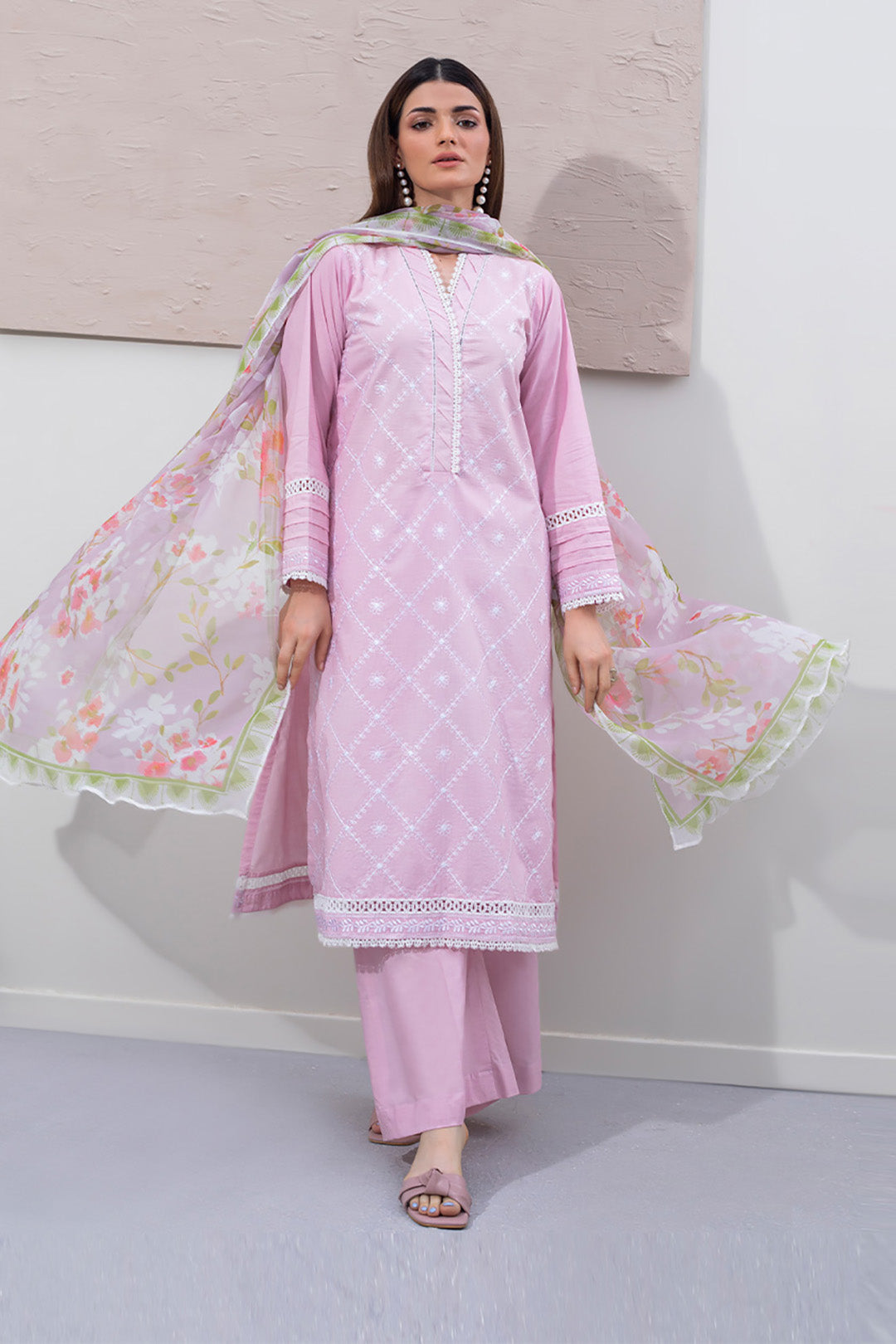 Embroidered Shirt Shalwar Dupatta - 0644