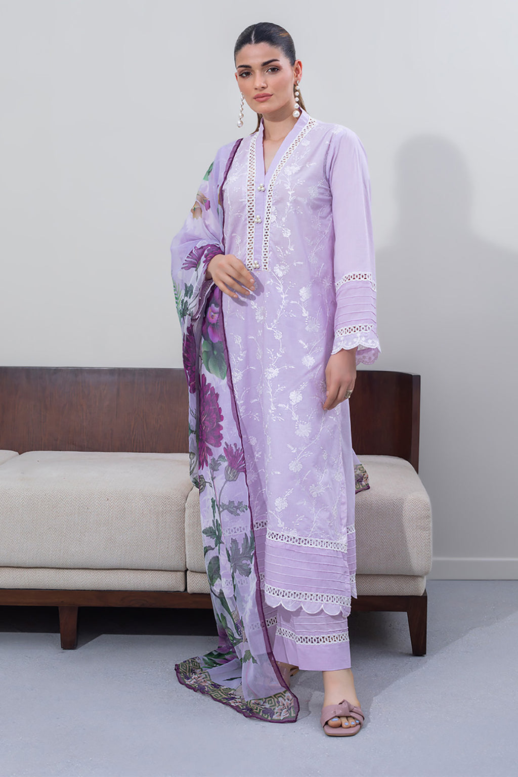 Embroidered Shirt Shalwar Dupatta - 0645
