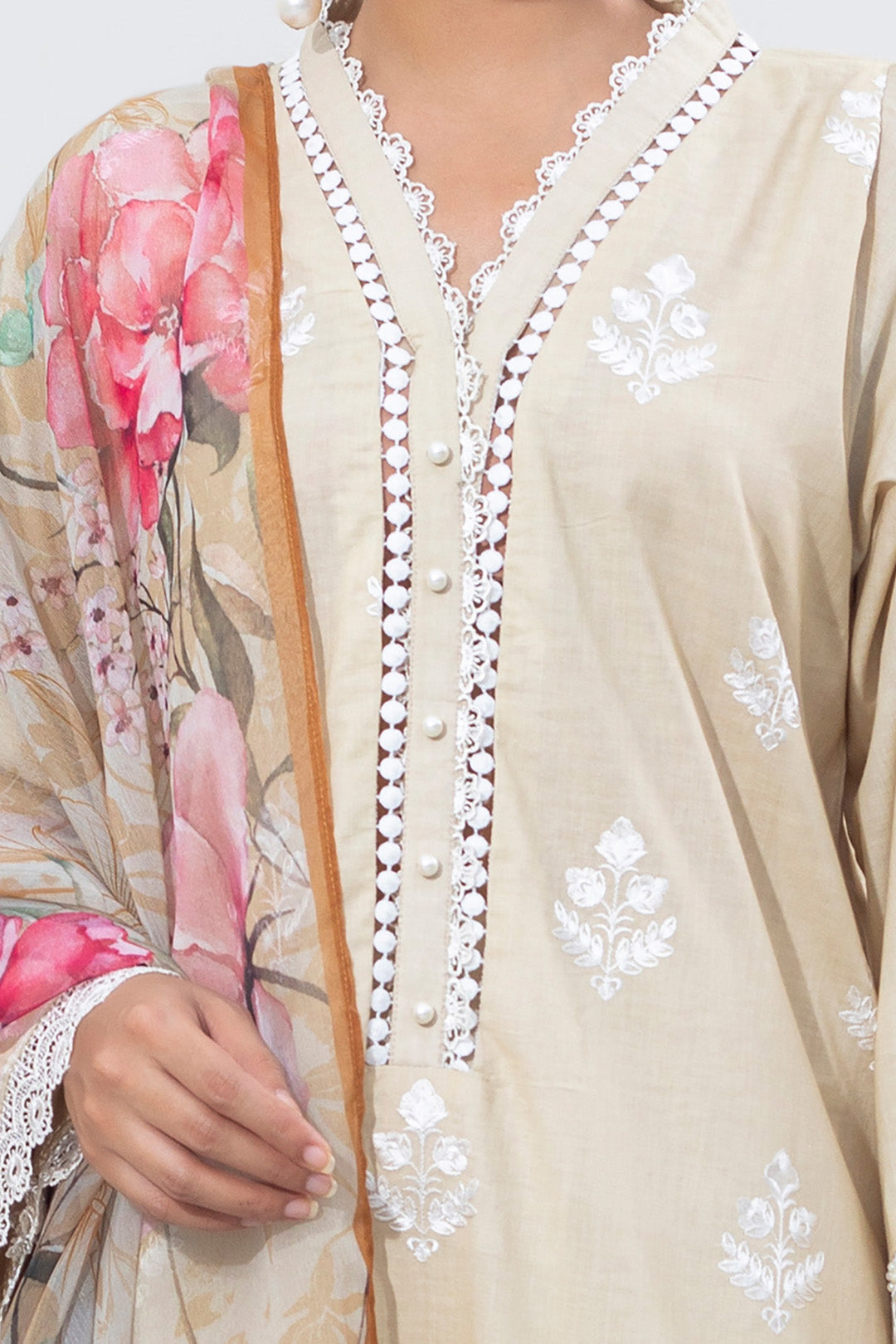 Embroidered Shirt Shalwar Dupatta - 0648