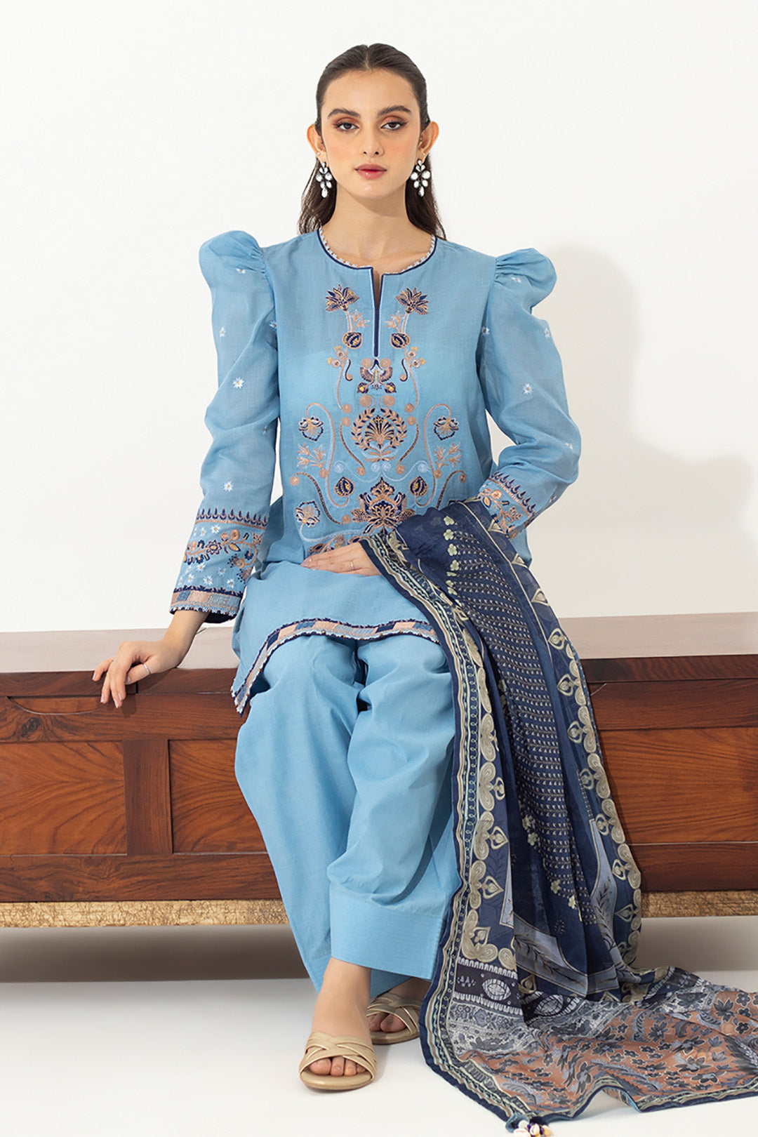 Embroidered Shirt Shalwar Dupatta - 0649