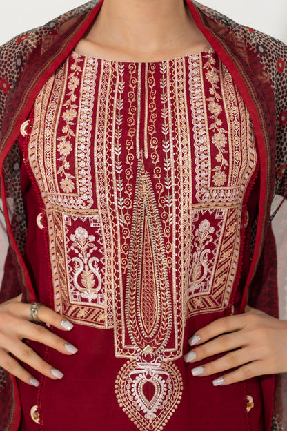 Embroidered Shirt Shalwar Dupatta - 0652