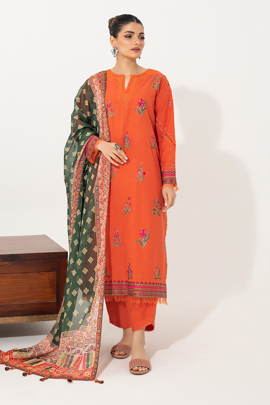 Embroidered Shirt Shalwar Dupatta - 0653