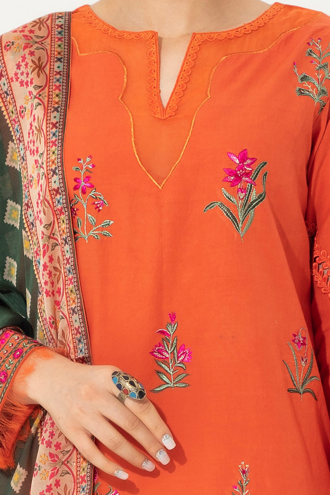 Embroidered Shirt Shalwar Dupatta - 0653