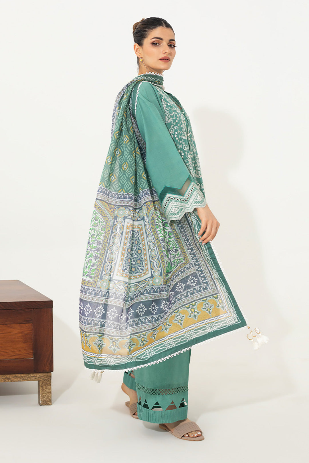 Embroidered Shirt Shalwar Dupatta - 0654