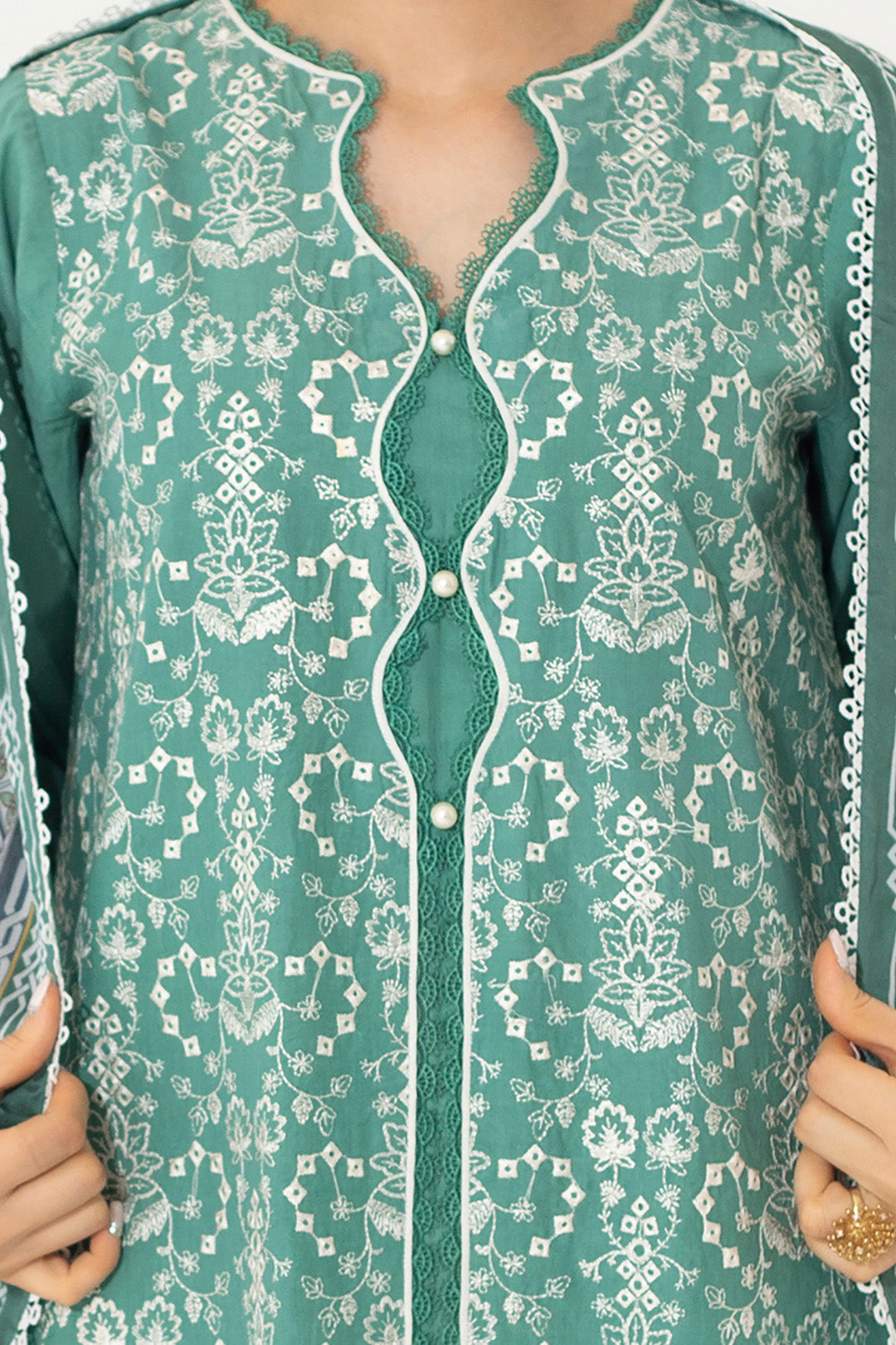 Embroidered Shirt Shalwar Dupatta - 0654