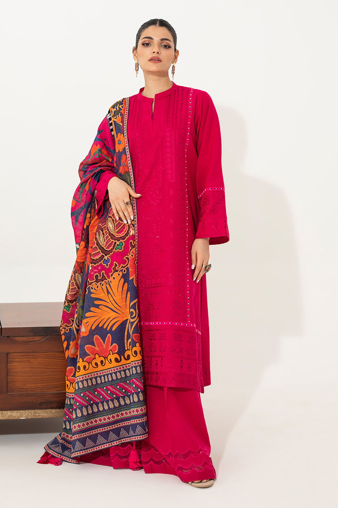 Embroidered Shirt Shalwar Dupatta - 0858