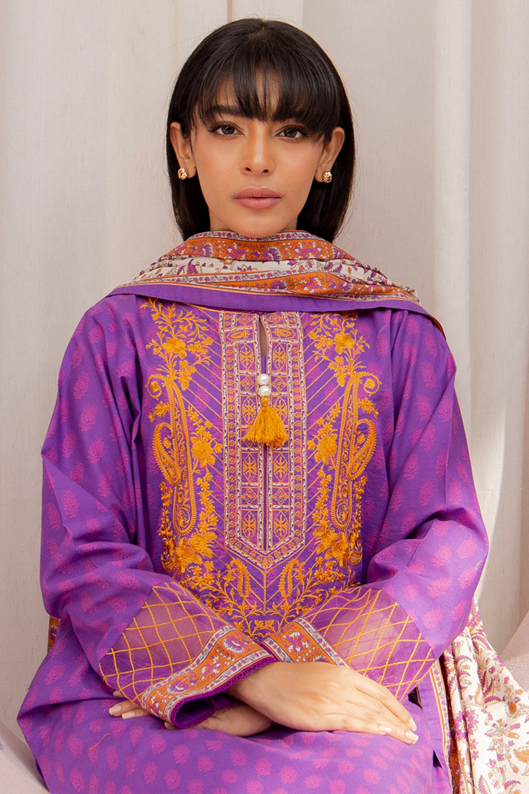 Embroidered Shirt Shalwar Dupatta - 0892