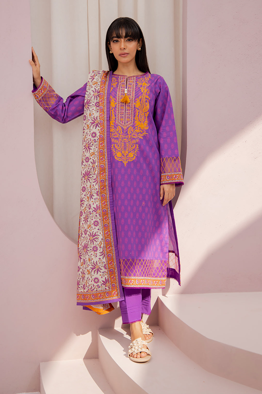 Embroidered Shirt Shalwar Dupatta - 0892