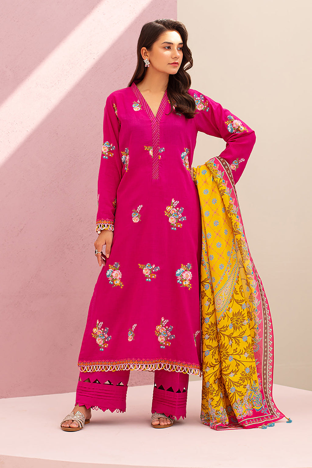 Embroidered Shirt Shalwar Dupatta - 0899