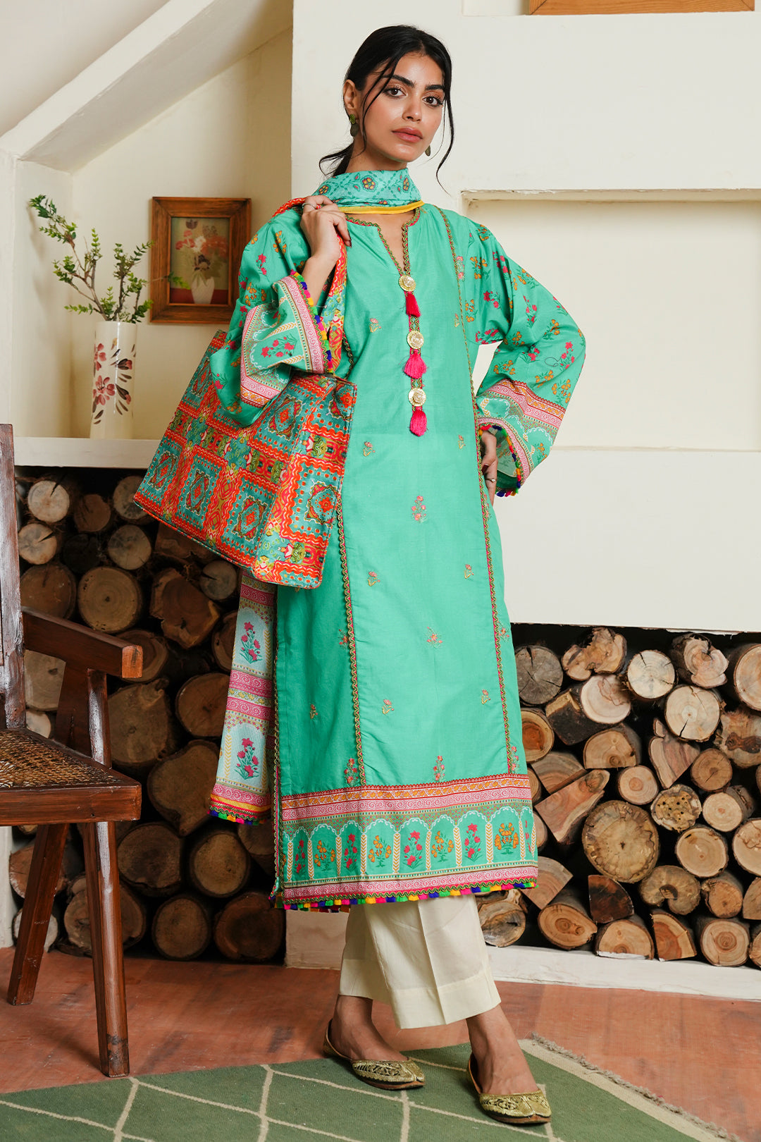 Embroidered Shirt Dupatta - 0019