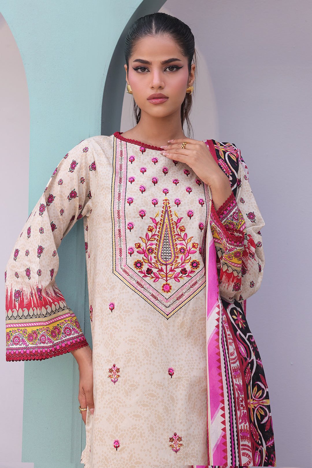 Embroidered Shirt Dupatta - 0022