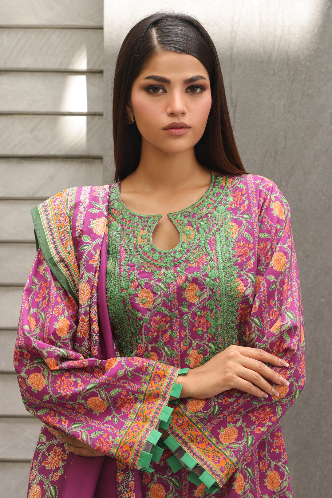 Embroidered Shirt Dupatta - 0026